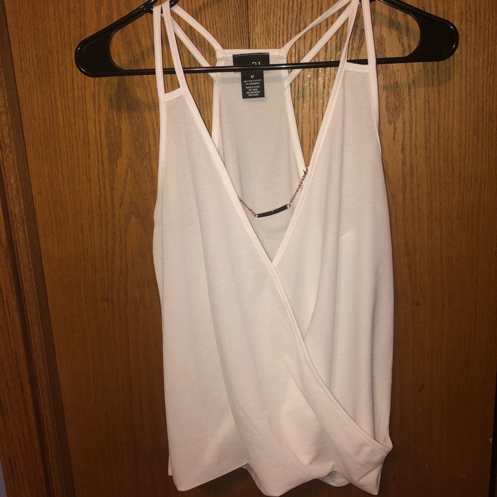 V-Neck Tank Top with Built-In Necklace